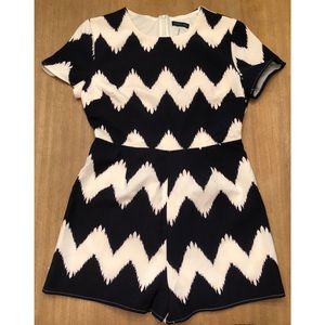 Cals Navy Chevron Romper